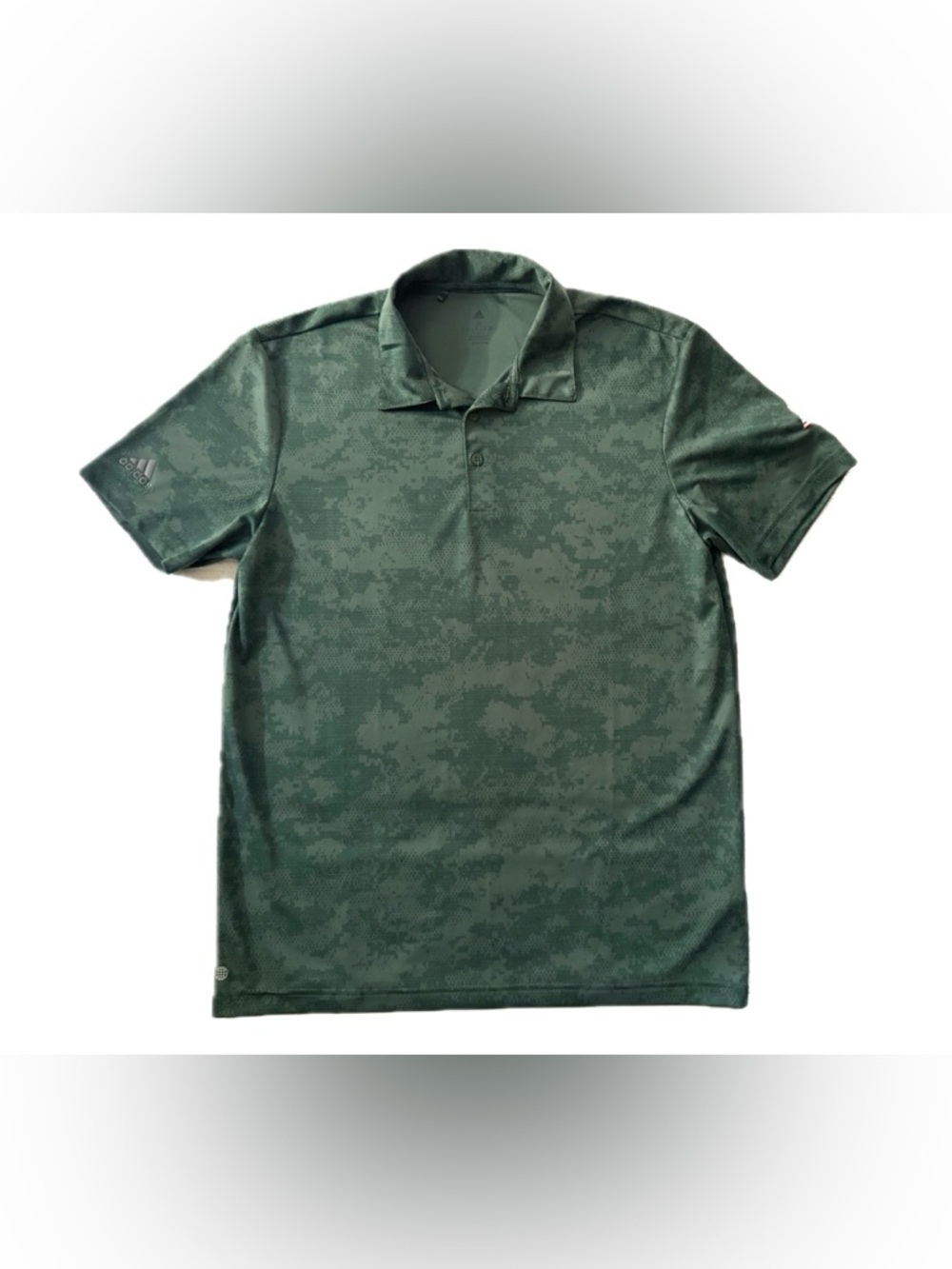 adidas Golf Polo Shirt Men’s Medium Green Tonal Camo Print 2023 Hoosier Cup